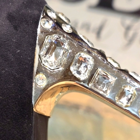 Simply Vera Vera Wang Black Open Toe Jewel Heel Platform Wmns Sz 8.5 - Picture 11 of 11